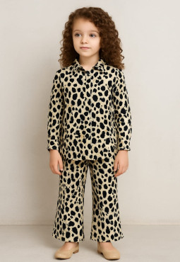 Off-white and Black Cheetah printed cord-set Variant